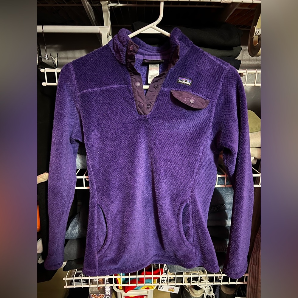 Patagonia Girls' Re-Tool Snap-T Fleece Pullover, Purple, XS (14-18)